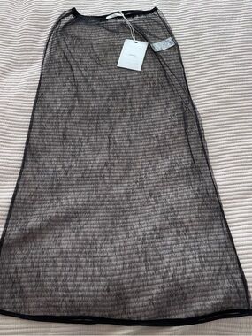 Amomento Sheer Black Lace Maxi Skirt NWT size 0 (fits S/M)
